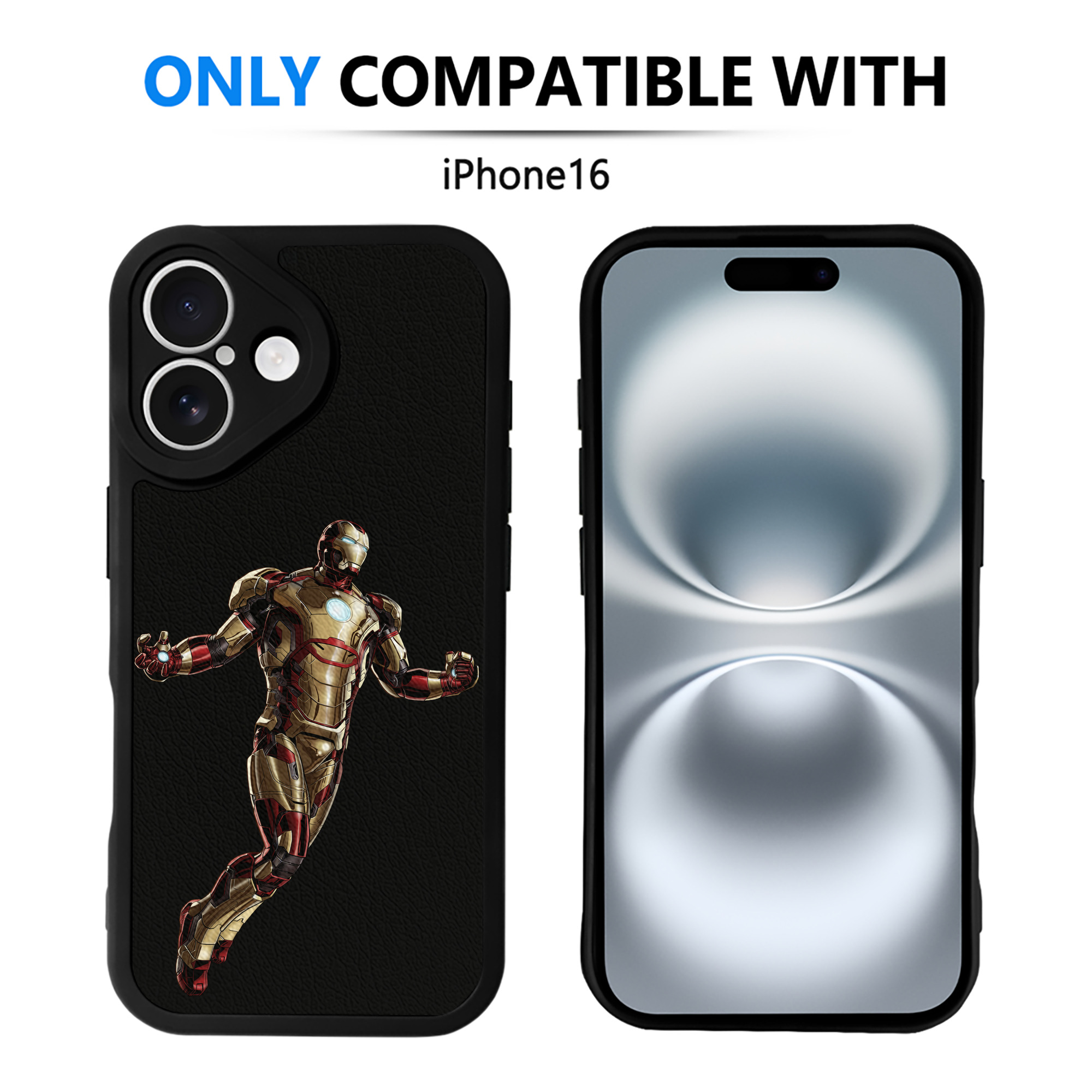 （画像用） アベンジャーズ The Avengers 【iPhone 16シリーズ対応】シリコンスマホケース（レザー調） 材質：シリコン